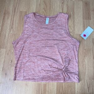 NWT Yogalicious Pink and White Sleeveless Cropped Tank Top Size Small & Large